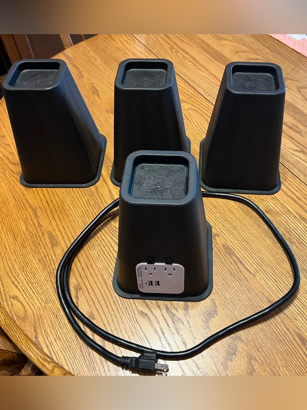 Bed Risers USB Electric Outlets Long Cord Set 4 🛏️